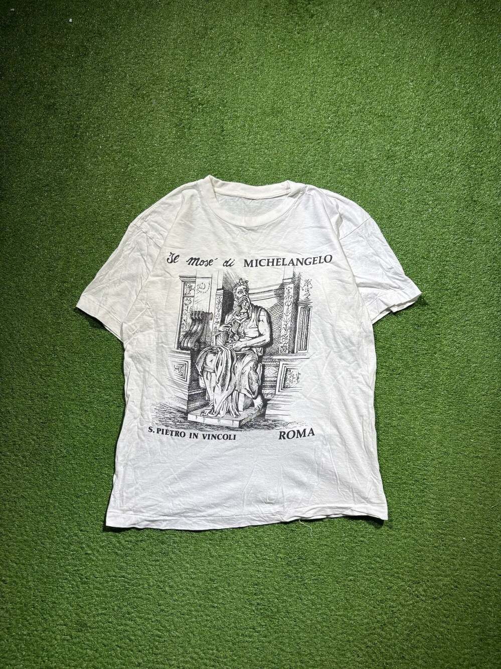 Vintage Single Stitch Michelangelo Moses S. Pietro Vincoli Roma Graphic T-Shirt